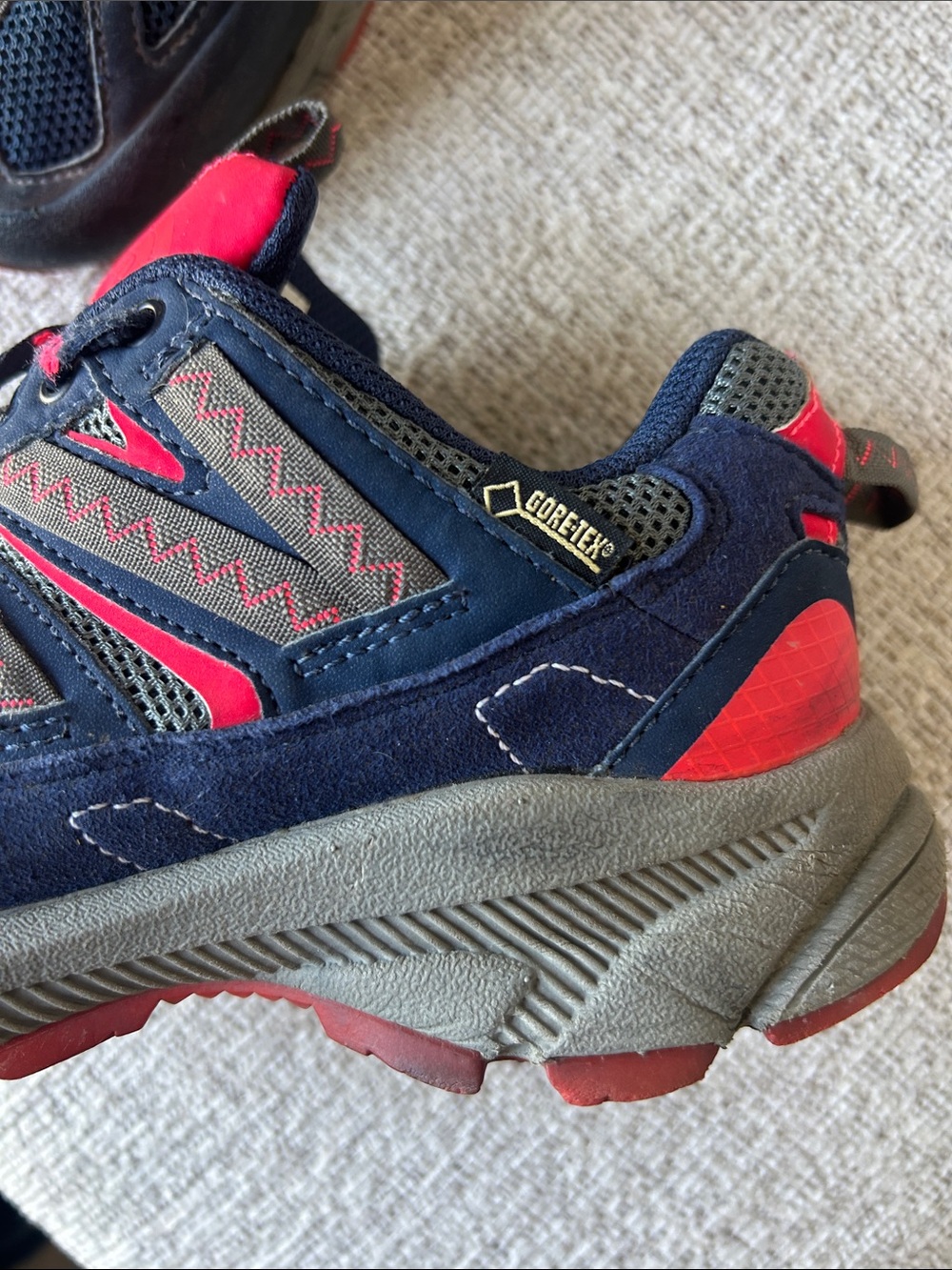 The North Face Goretex Navy & Red Hiking Shoes - Picture 6 of 9